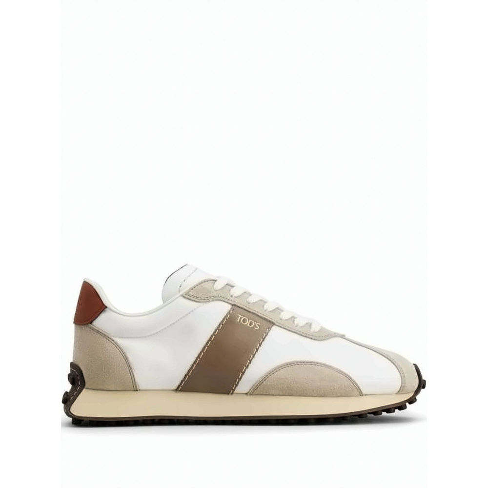 TODS Streamlined Fabric and Suede Sneakers